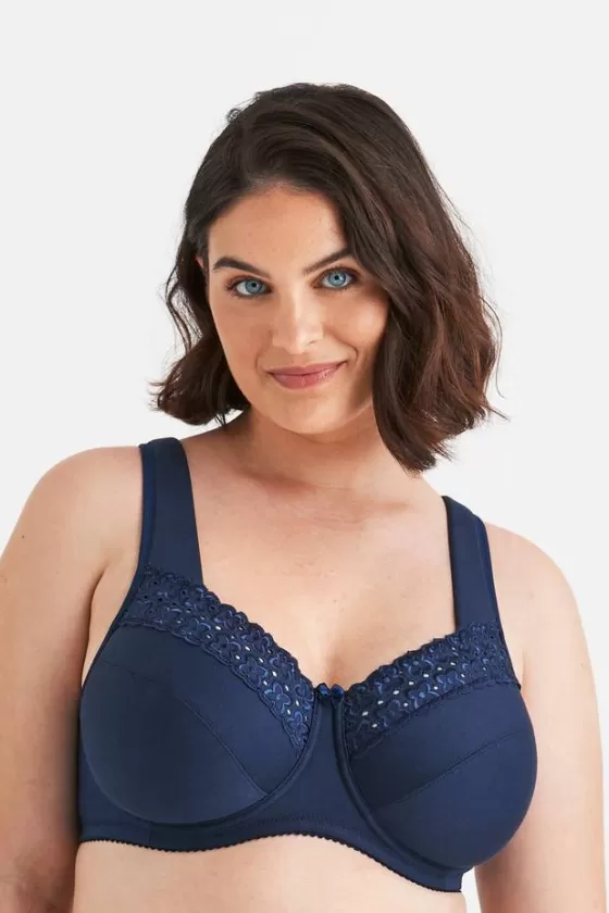 Bra | Underwired Bras | Miss Mary Broderie Anglaise bra Darkblue