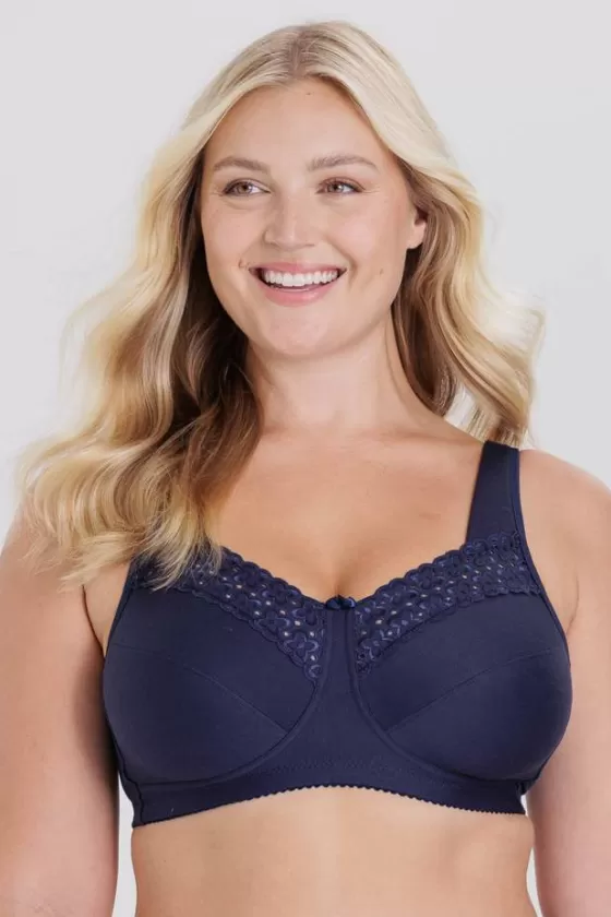 Bra | Non-Wired Bras | Miss Mary Broderie Anglaise bra Darkblue