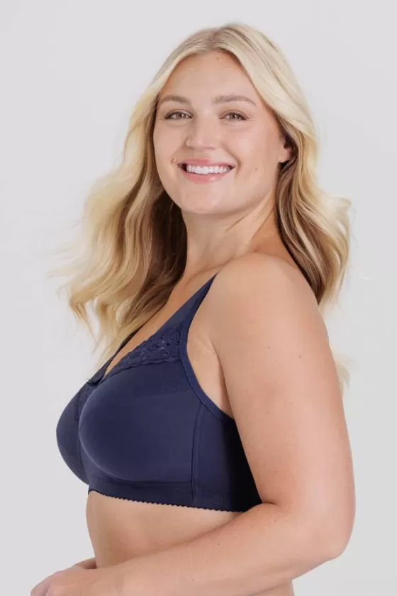 Bra | Non-Wired Bras | Miss Mary Broderie Anglaise bra Darkblue