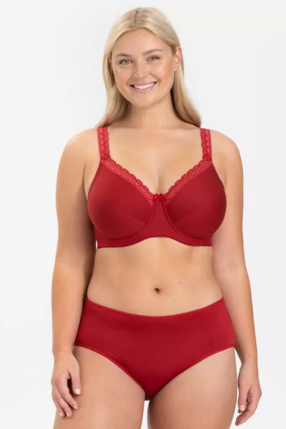 Bra | Underwired Bras | Miss Mary Cotton Comfort bra Red