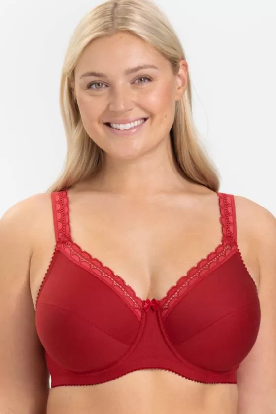 Bra | Underwired Bras | Miss Mary Cotton Comfort bra Red