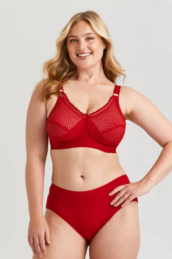 Bra | Non-Wired Bras | Miss Mary Cotton Dots bra Red