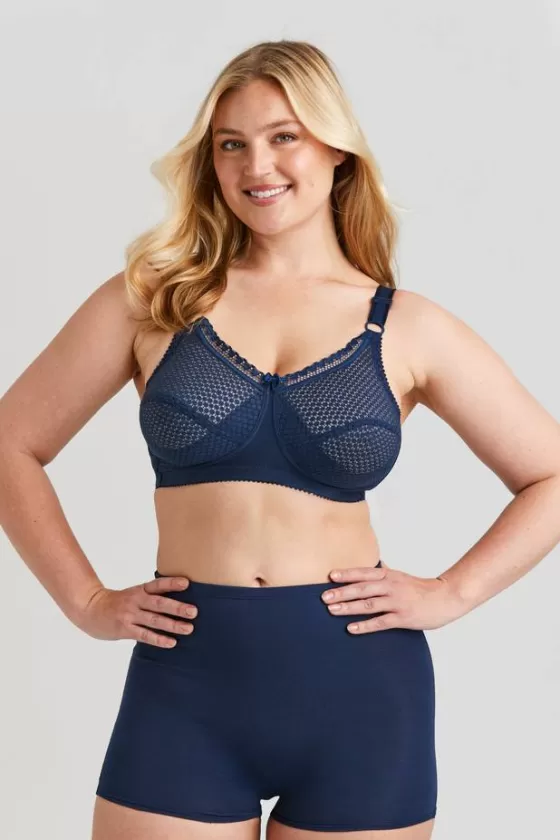 Bra | Non-Wired Bras | Miss Mary Cotton Dots bra Darkblue