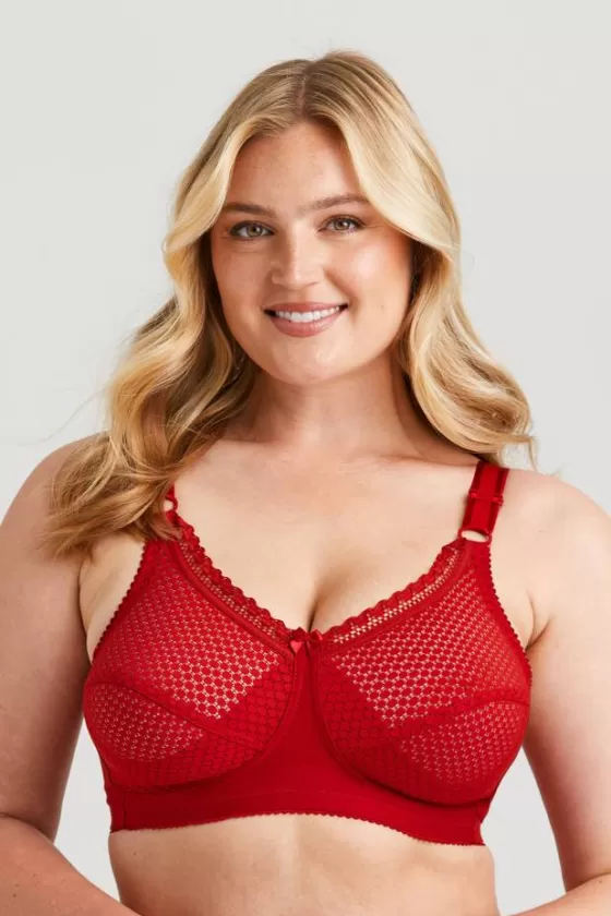 Bra | Non-Wired Bras | Miss Mary Cotton Dots bra Red