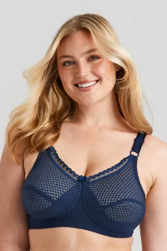 Bra | Non-Wired Bras | Miss Mary Cotton Dots bra Darkblue