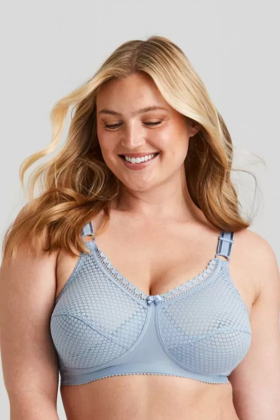 Bra | Non-Wired Bras | Miss Mary Cotton Dots bra DustyBlue