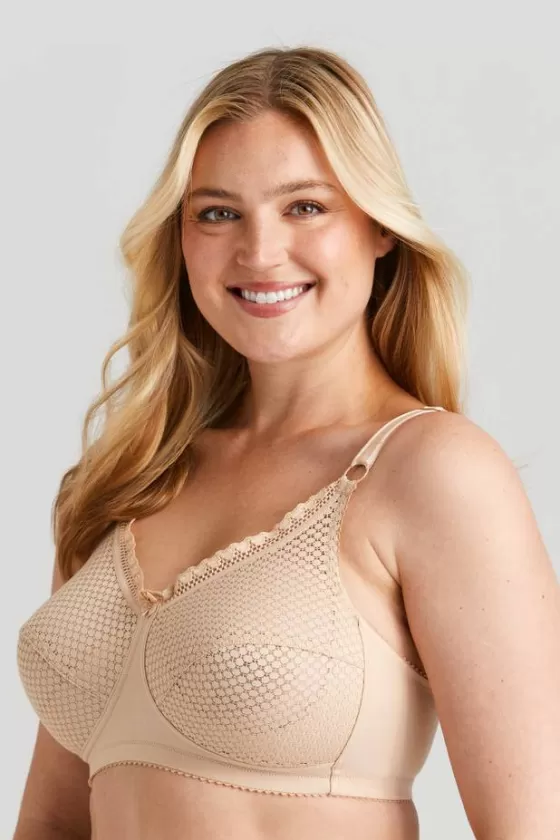 Bra | Non-Wired Bras | Miss Mary Cotton Dots bra Beige