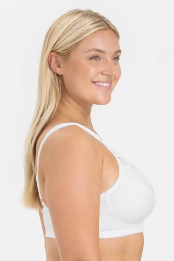 Bra | Non-Wired Bras | Miss Mary Cotton Lace front-closure bra White