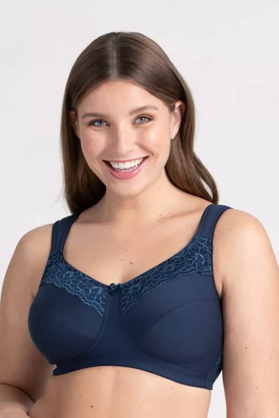 Bra | Non-Wired Bras | Miss Mary Cotton Now minimizer bra Darkblue