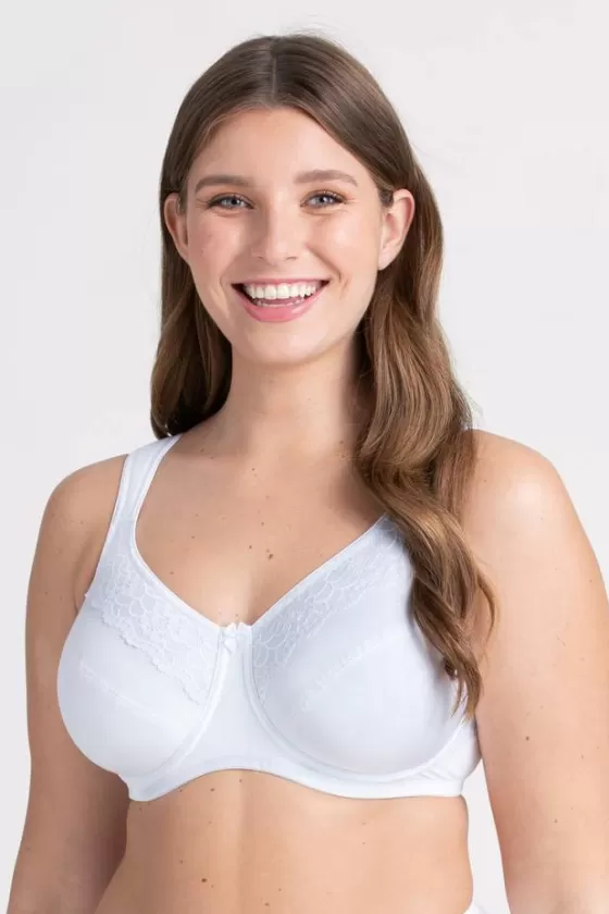 Bra | Underwired Bras | Miss Mary Cotton Now minimizer bra White