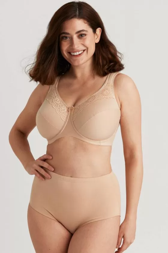 Bra | Underwired Bras | Miss Mary Cotton Now minimizer bra Beige