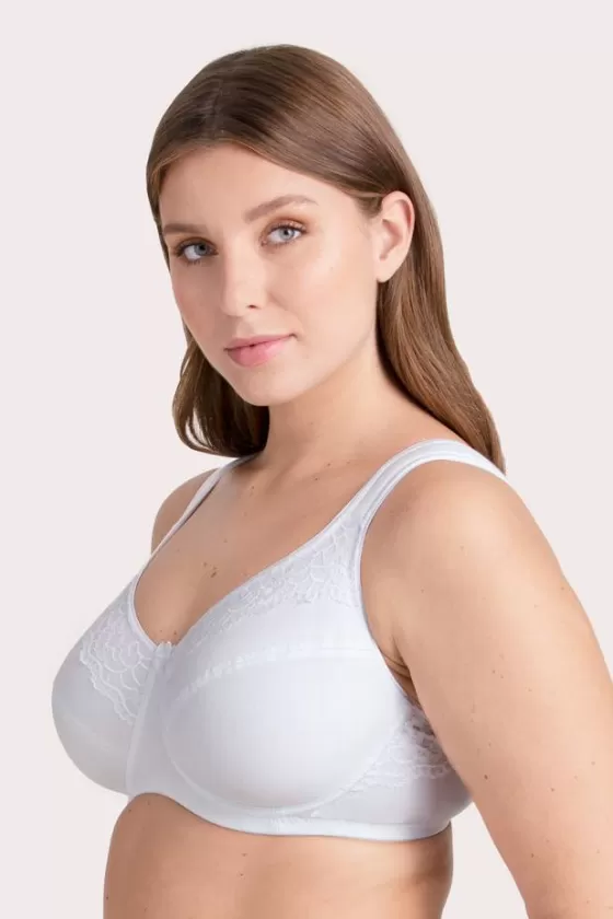 Bra | Underwired Bras | Miss Mary Cotton Now minimizer bra White