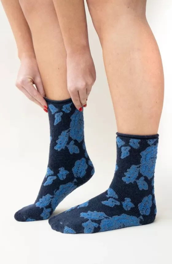 Socks & Stockings | Miss Mary Cozy fine-knit wool sock Darkblue