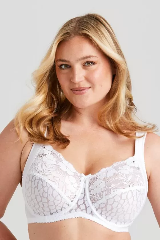 Bra | Underwired Bras | Miss Mary Jacquard & Lace bra White