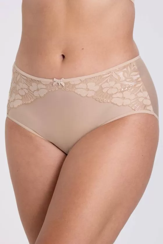 Panties | Miss Mary Jacquard & Lace panty Beige