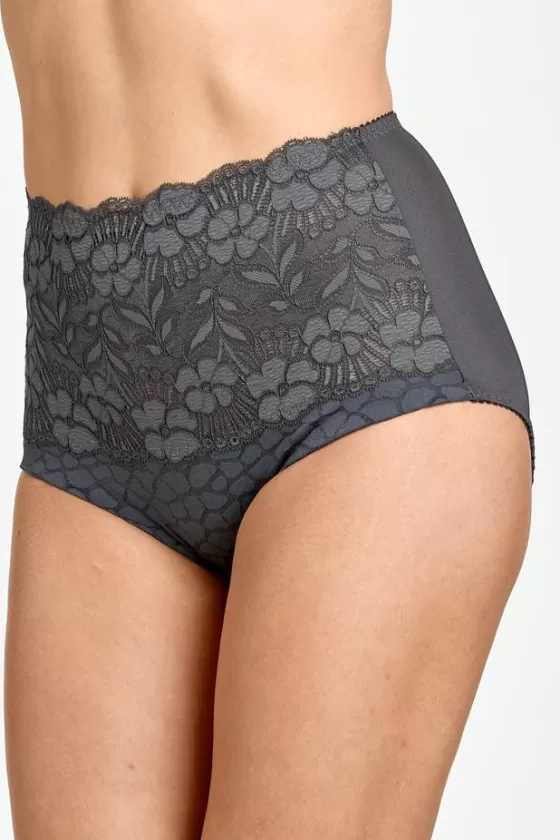 Panties | Miss Mary Jacquard & Lace panty girdle DarkGrey