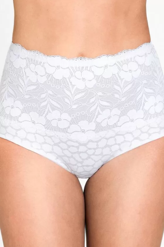 Panties | Miss Mary Jacquard & Lace panty girdle White