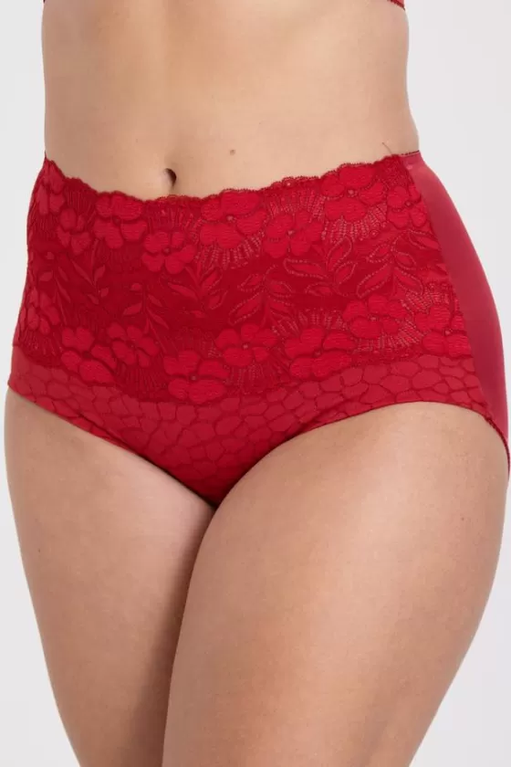 Panties | Miss Mary Jacquard & Lace panty girdle Red