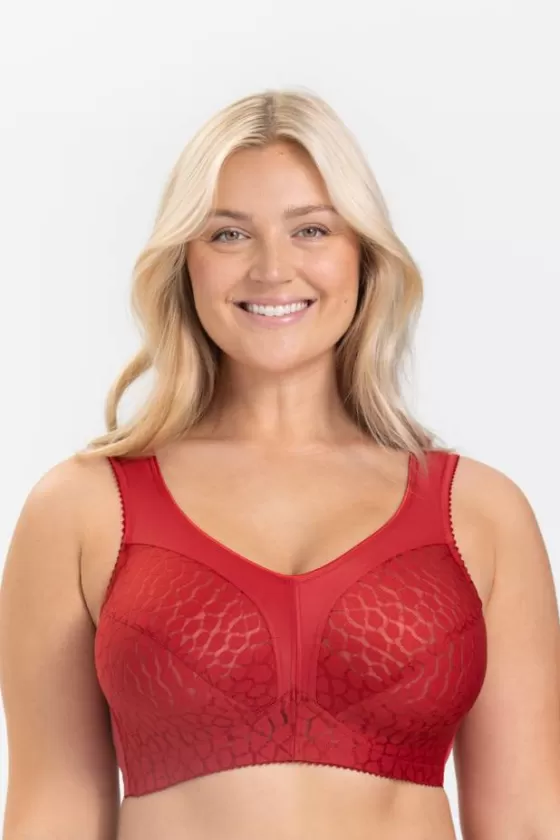 Bra | Non-Wired Bras | Miss Mary Lovely Jacquard bra Red