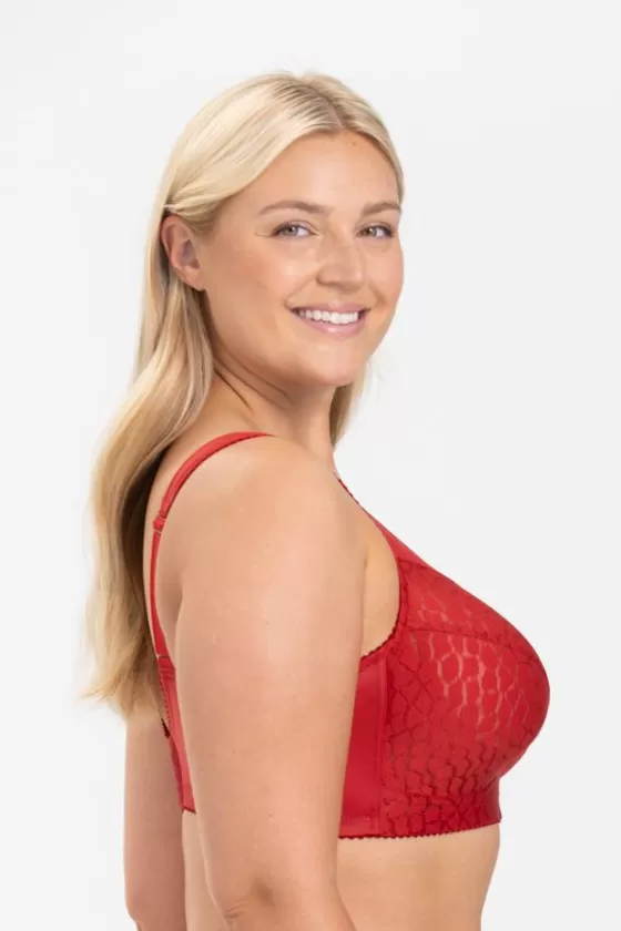 Bra | Non-Wired Bras | Miss Mary Lovely Jacquard bra Red