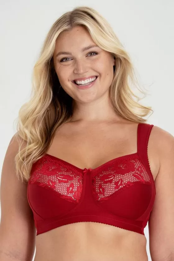 Bra | Non-Wired Bras | Miss Mary Lovely Lace Support bra Red