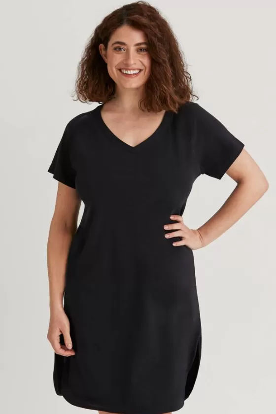 Nightwear | Miss Mary Organic cotton nightdress Black