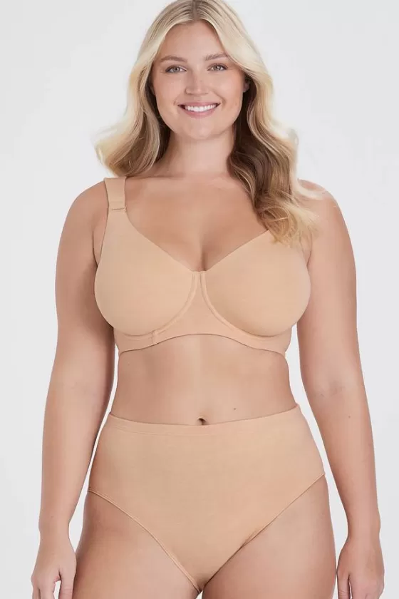 Bra | Underwired Bras | Miss Mary Organic Cotton t-shirt bra Beige