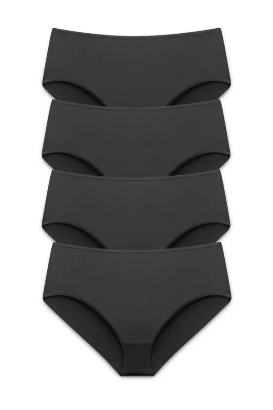 Panties | Miss Mary 4-pack Maxi panty in micro feeling black