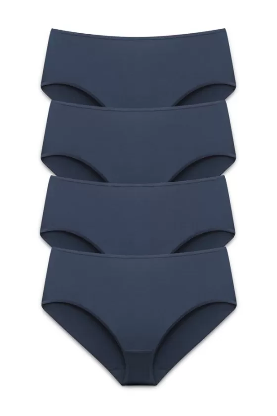 Panties | Miss Mary 4-pack Maxi panty in micro feeling dark blue