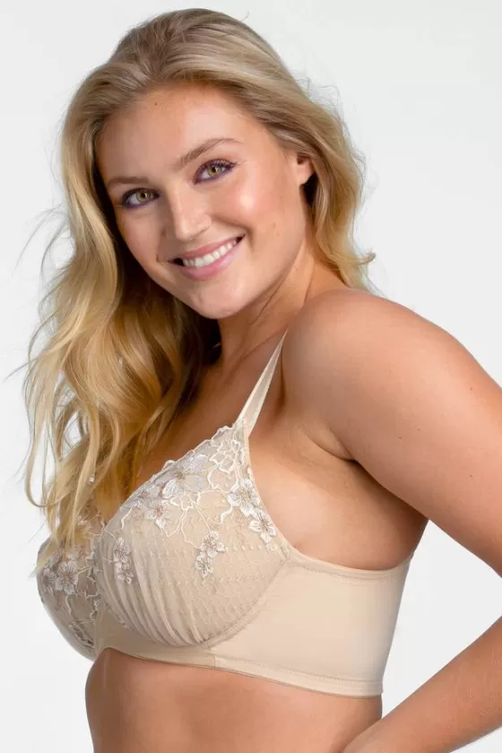 Bra | Underwired Bras | Miss Mary Shimmer Anemone bra Beige