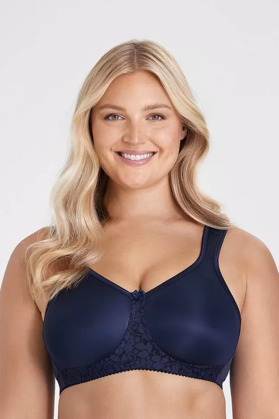 Bra | Non-Wired Bras | Miss Mary Smooth Lacy T-shirt bra Darkblue