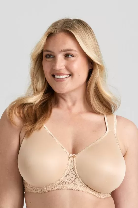 Bra | Underwired Bras | Miss Mary Smooth Lacy T-shirt bra Beige