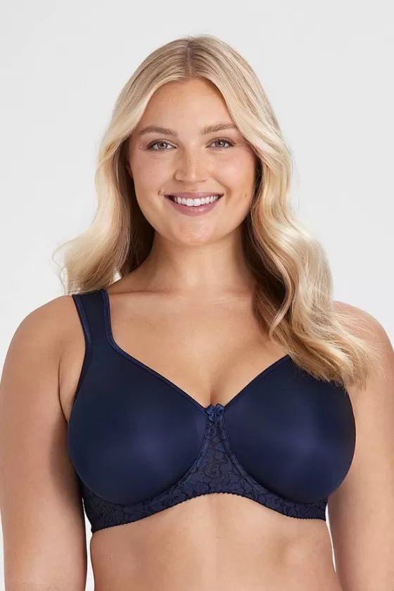 Bra | Underwired Bras | Miss Mary Smooth Lacy T-shirt bra Darkblue