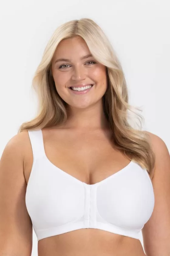 Bra | Non-Wired Bras | Miss Mary Stay Fresh front-closure bra White